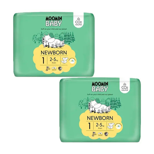Moomin Baby -vaipat, koko 1, 2 x 25 kpl