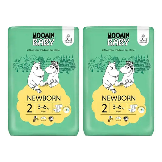 Moomin Baby -vaipat, koko 2, 2 x 56 kpl
