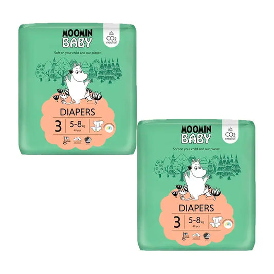 Moomin Baby -vaipat, koko 3, 2 x 48 kpl