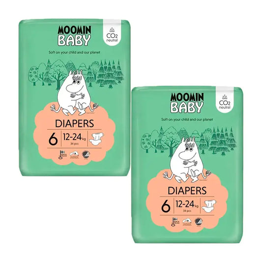 Moomin Baby -vaipat, koko 6, 2 x 34 kpl