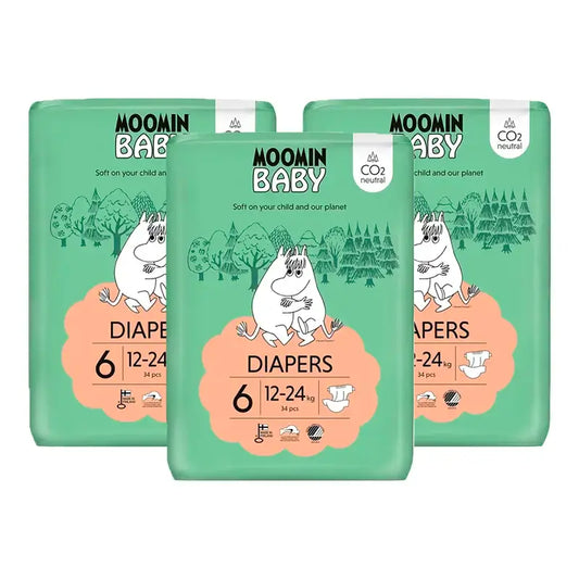 Moomin Baby -vaipat, koko 6, 3 x 34 kpl