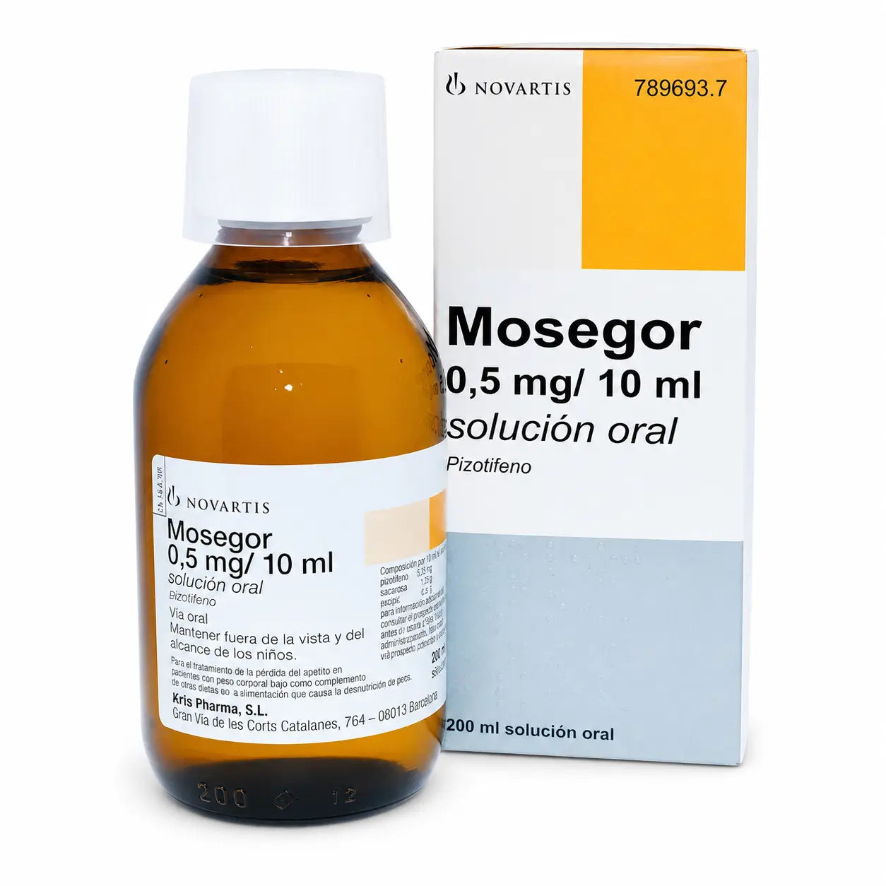 Mosegor 0,5 mg/10 ml, 200 ml suun kautta otettava liuos
