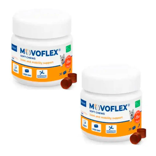 Movoflex - nivelten suoja-aine pienille koirille (enintään 15 kg), pakkaus 2 x 30 tablettia