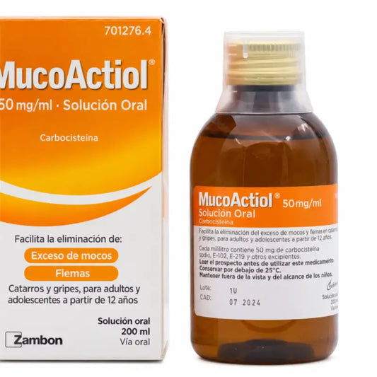 Mucoactiol 50 mg/ml suun kautta otettava liuos 200 ml