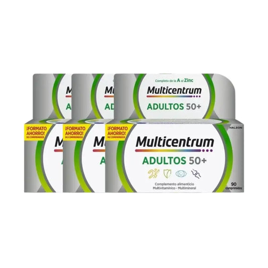 Multicentrum 50+ -monivitamiininen ravintolisä 50-vuotiaille ja sitä vanhemmille, 3 x 90 tablettia