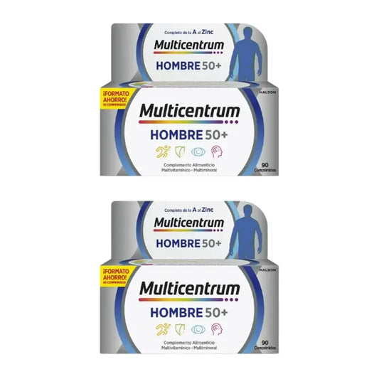 Multicentrum Miehet 50+ Monivitamiininen ravintolisä, 2 x 90 tablettia