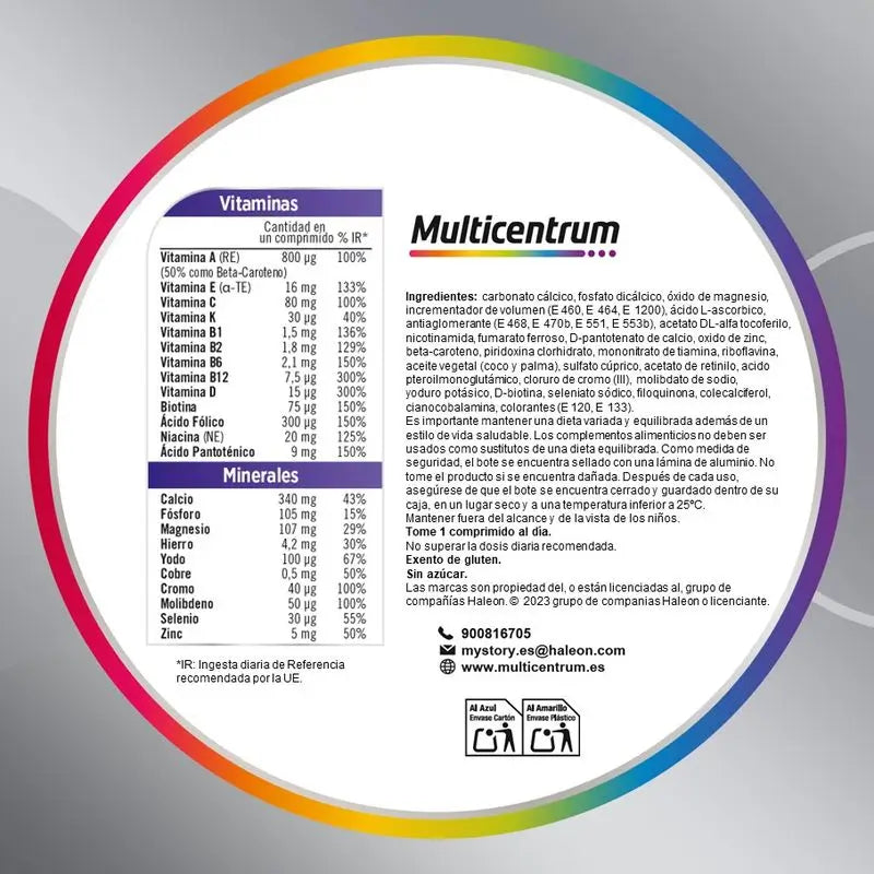 Multicentrum Mujer 50+ -monivitamiinivalmiste, 90 tablettia