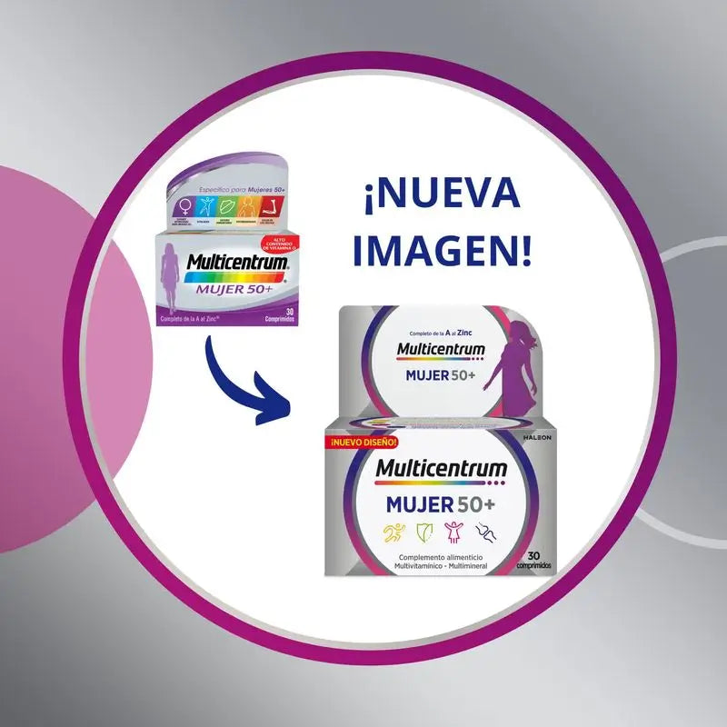 Multicentrum Mujer 50+ -monivitamiinivalmiste, 90 tablettia