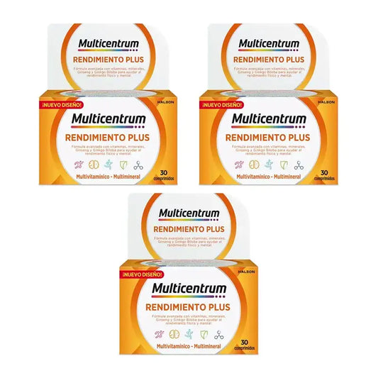 Multicentrum Rendimiento Plus -monivitamiinivalmiste, 3 x 30 tablettia