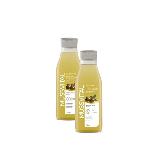 Mussvital Essentials -oliivikylpygeeli, 750 ml, 2 kpl:n pakkaus