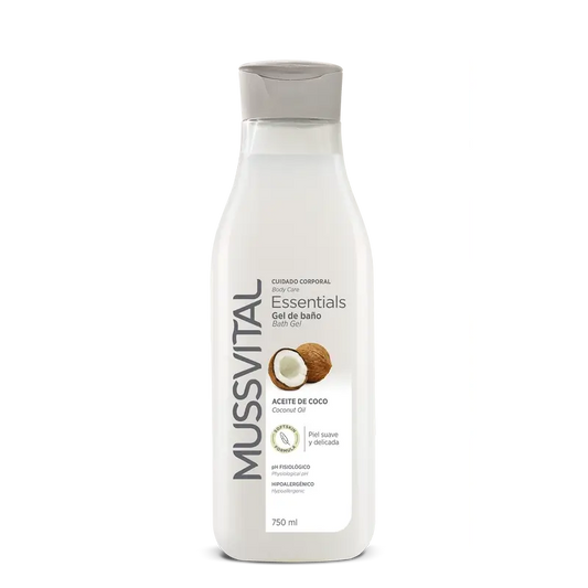 Mussvital Essentials -kylpygeeli, kookosöljy, 750 ml