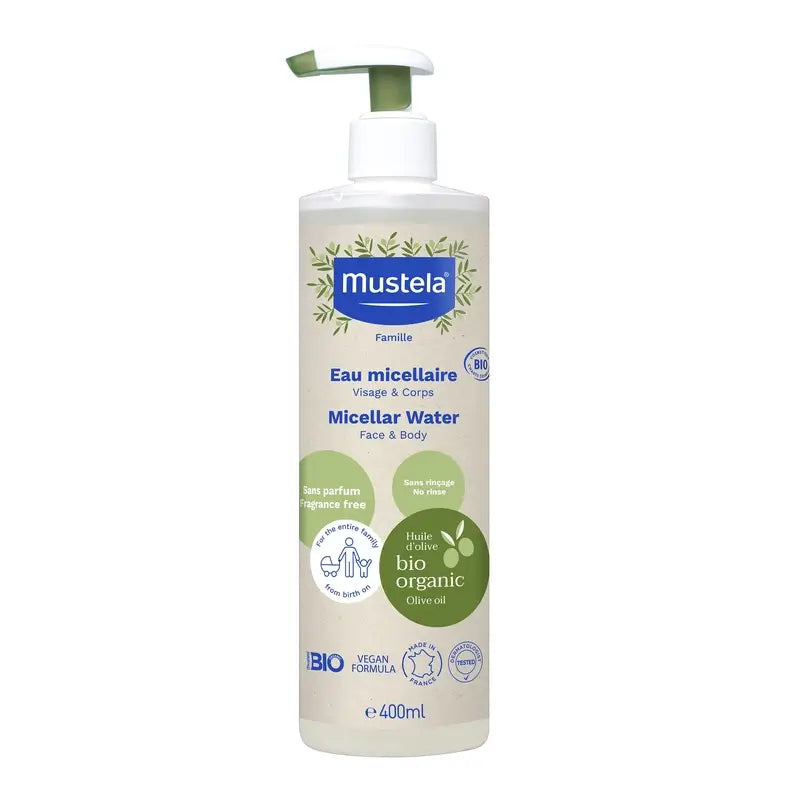 Mustela BIO-mikelarivesi, 400 ml
