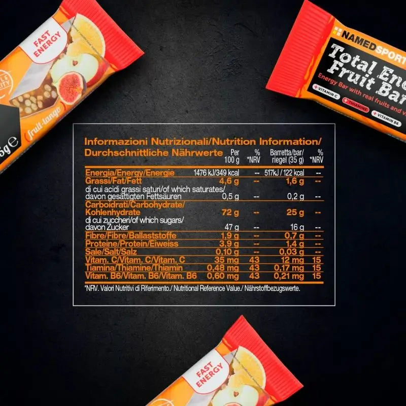 Named Sport Total Energy Fruit Bar -hedelmäpatukat, karpalo ja pähkinät, 25 x 35 g