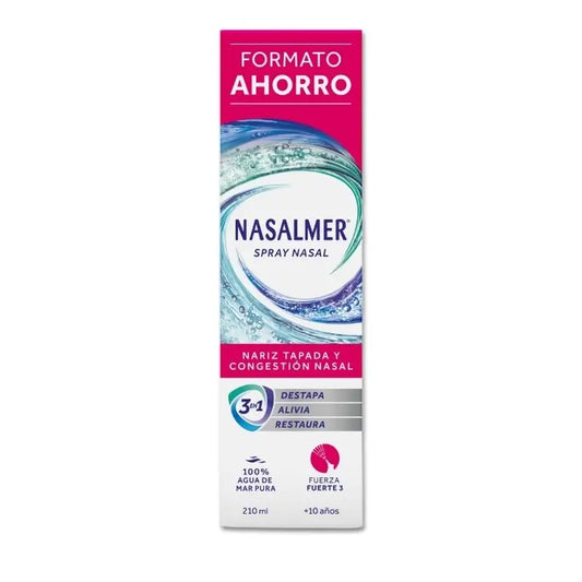 Nasalmer Fuerte, nenän tukkoisuuden lievitys ja syväpuhdistus, suihke 210 ml