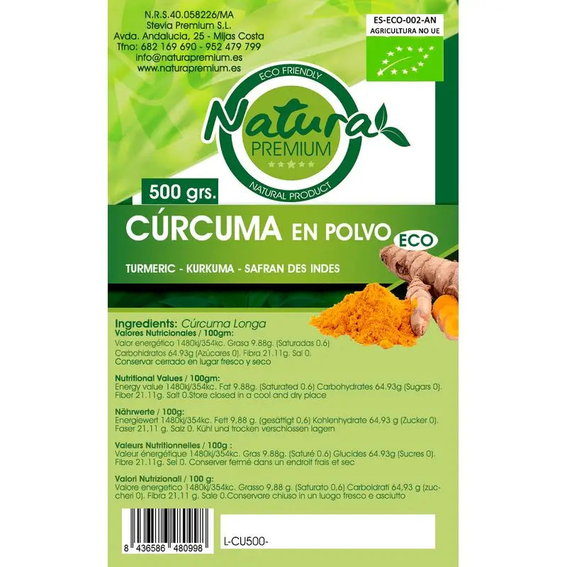 Natura Premium Luomukurkumajauhe, 500 g