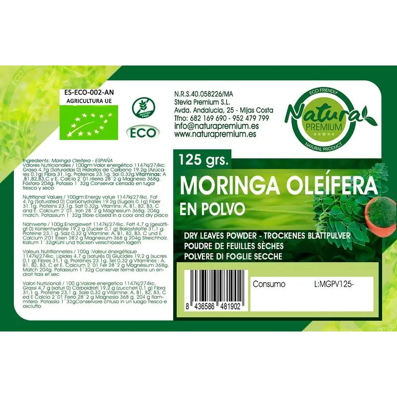 Natura Premium -orgaaninen moringa-jauhe, 400 g