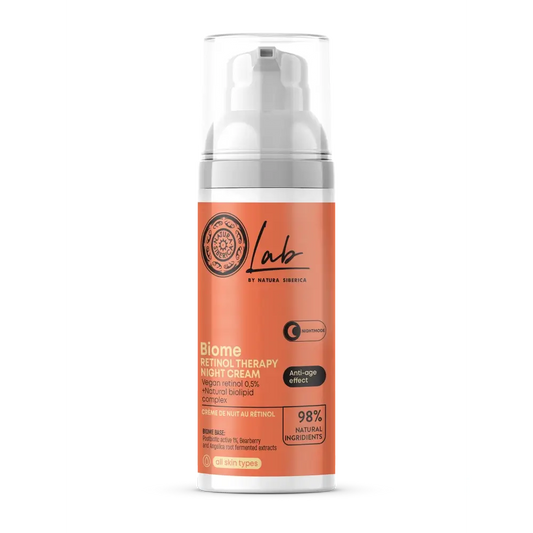 Natura Siberica Retinol-hoitoinen kasvojen yövoide, 50 ml 