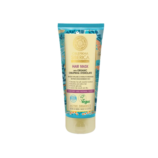 Natura Siberica - hiusnaamio, jossa on orgaanista tyrnihydrolattia, normaalille tai kuivalle hiukselle, syväkosteuttava, 200 ml 