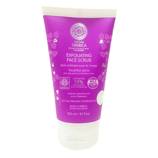 Natura Siberica Kasvokuorinta rasvaiselle tai sekaiholle, nuorekas hehku, 150 ml