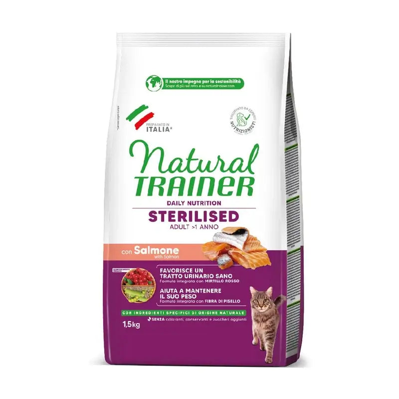 Natural Trainer Feline Adult Sterilized Salmon 1,5 kg, kissanruoka