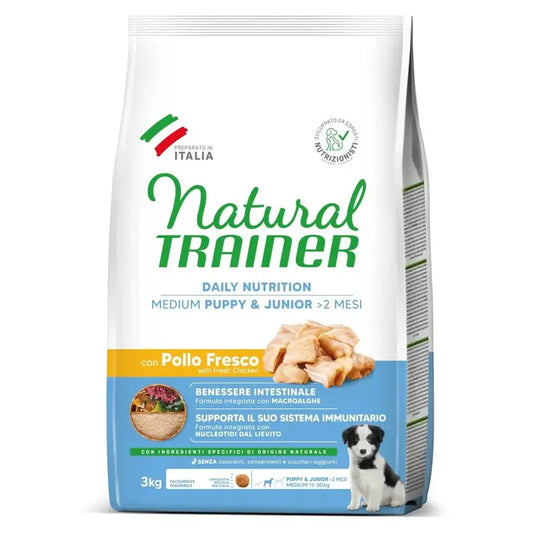 Natural Trainer Nt Dog Med/Max Puppy&Jun -koiranruoka, kana, 3 kg