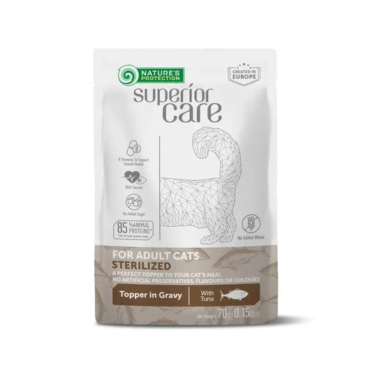 Natures Protection Detox Cat Steri. Aikuisille kissoille, kaikki rodut, tonnikala 24 x 70 g 