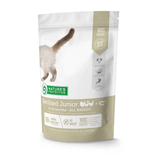 Natures Protection Detox Cat Sterilised Junior – Linnut ja krilli 400 g 