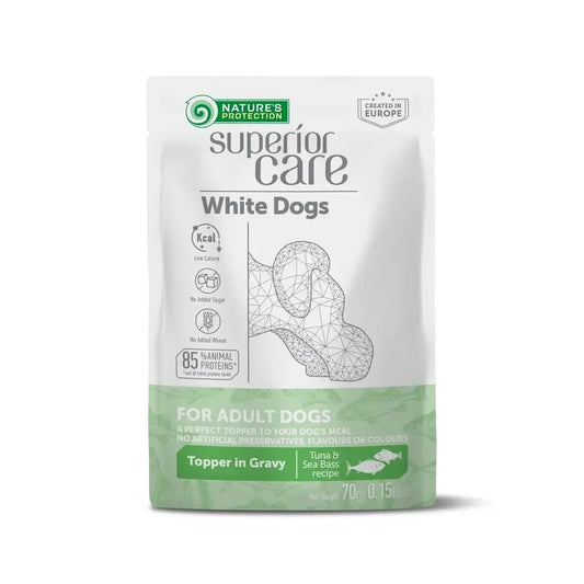 Natures Protection Sc White Dogs Adult All Beeds Tonnikala ja lohi 24 x 70 g 