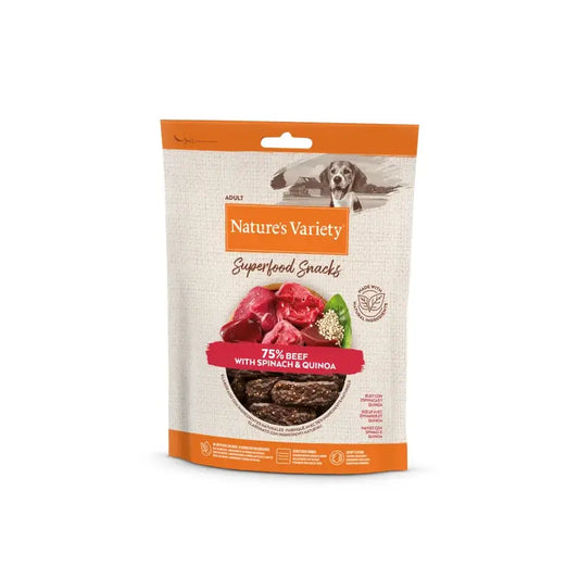 Nature'S Variety Canine Adult Snack Naudanliha, 8 x 85 g, koirien välipala