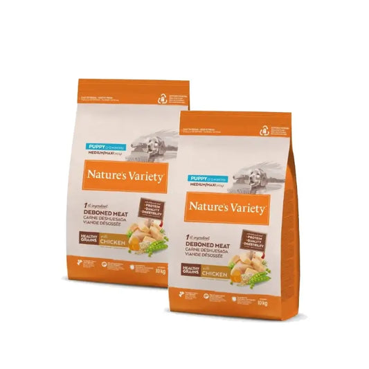 Nature'S Variety Dog Healthy Puppy Medium -kanapakkaus, 2 x 10 kg