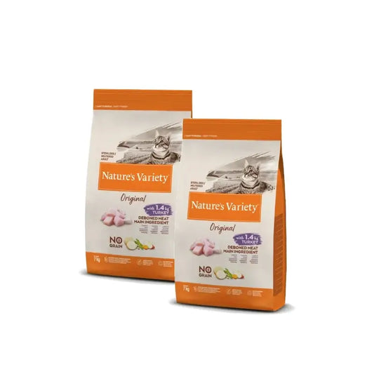 Nature's Variety Original Feline Adult Sterilized Turkey -kissanruoka 7 kg, 2 kpl:n pakkaus