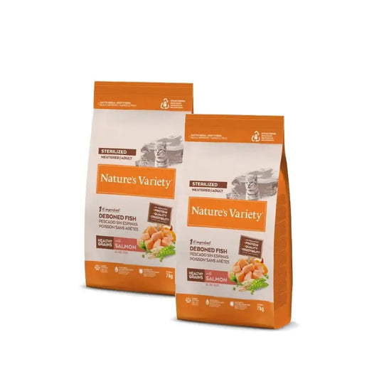 Nature'S Variety Original Feline Adult Sterilized Salmon, 2 x 7 kg:n pakkaus, kissanruoka