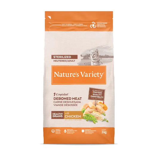 Nature’s Variety Healthy Grain -kuivaruoka steriloiduille kissoille, kanaa sisältävä, luonnollinen, 3 kg