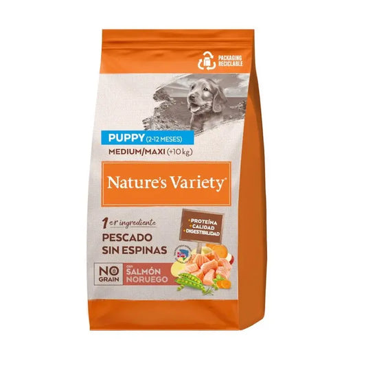 Nature'S Variety Nv Dog No Grain Puppy Med/Max -koiranruoka, lohi, 3 kg