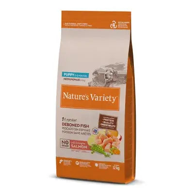 Nature's Variety Koiranpennuille, keskikokoinen, Atlantin lohi, viljaton, 12 kg