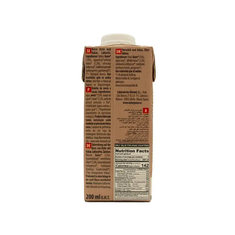 Naturgreen kaurajuoma suklaalla, 200 ml
