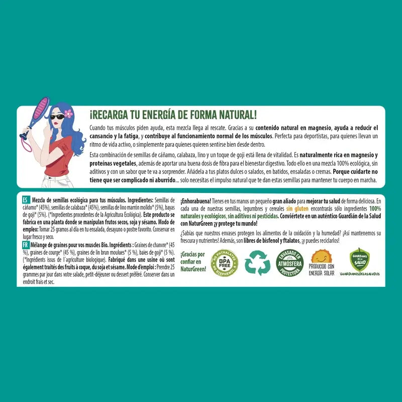 Naturgreen: Luomusiemenet lihaksillesi, 175 grammaa