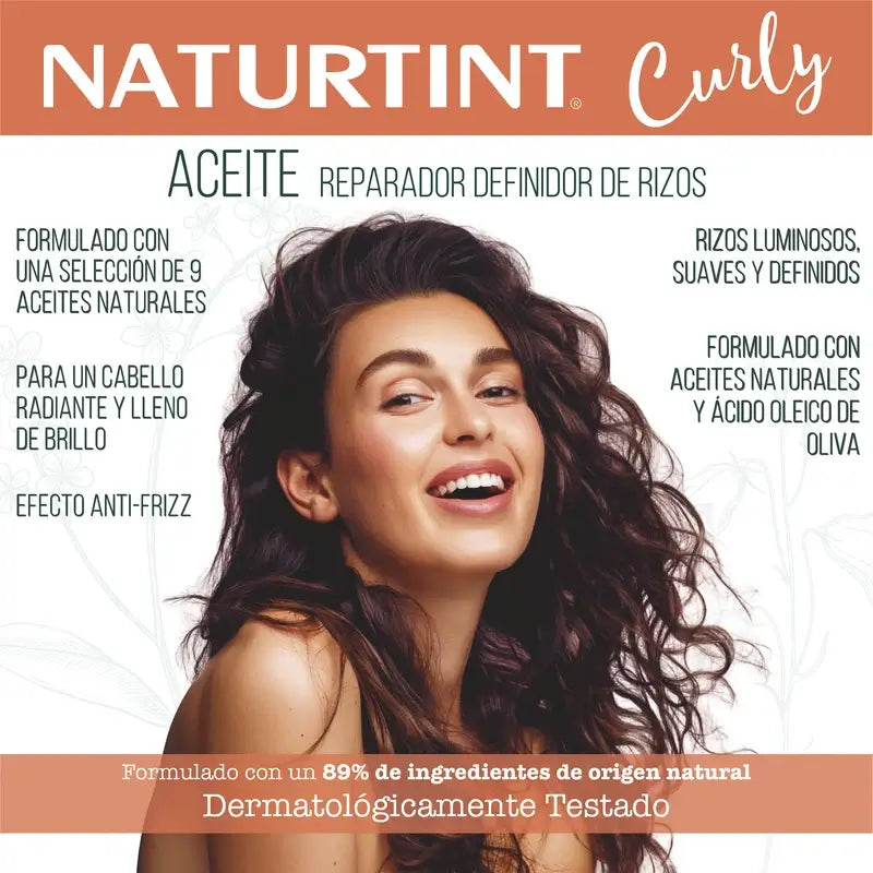 Naturtint Luonnollinen kiharoita korostava ja korjaava öljy 50 ml 