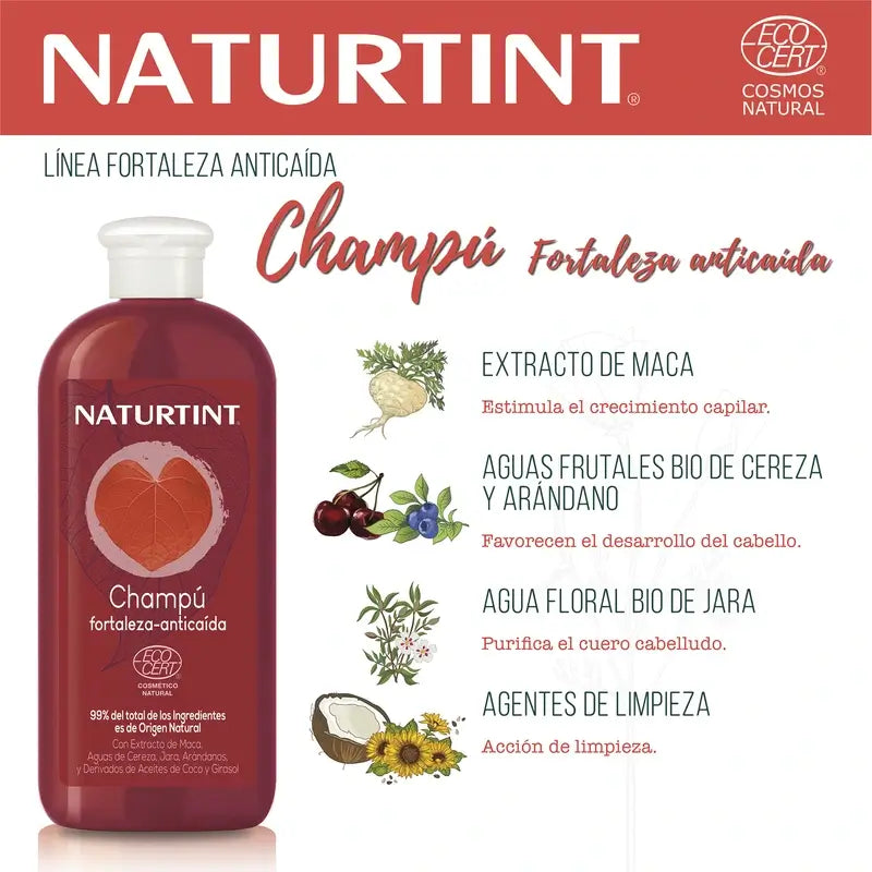 Naturtint Luonnollinen hiustenlähtöä ehkäisevä vahvistava shampoo 330 ml 