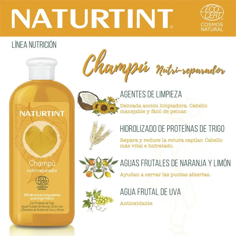 Naturtint Luonnollinen ravitseva ja korjaava shampoo 330 ml 