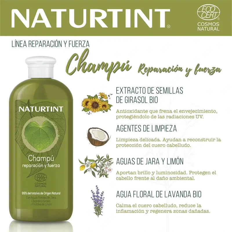 Naturtint Korjaava ja luonnollista voimaa antava shampo 330 ml 