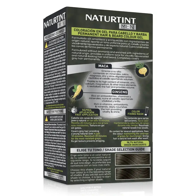 Naturtint Men -väriaine, pysyvä värjäys miehille, hiukset ja parta, ammoniakiton, 6N – tumma vaalea