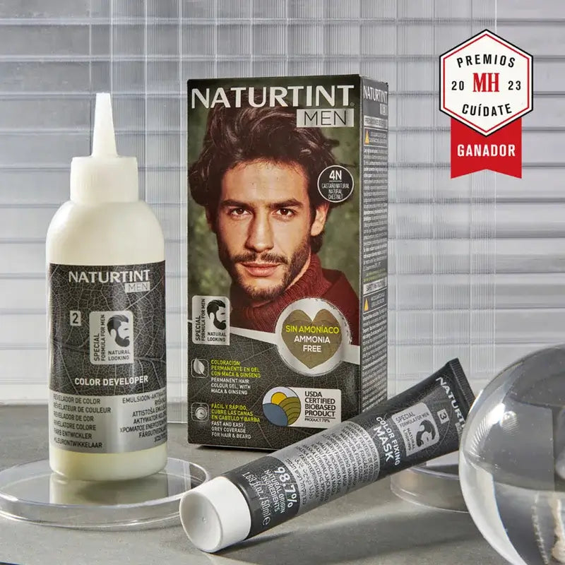 Naturtint Men -väriaine, pysyvä värjäys miehille, hiukset ja parta, ammoniakiton, 7N – pähkinänruskea