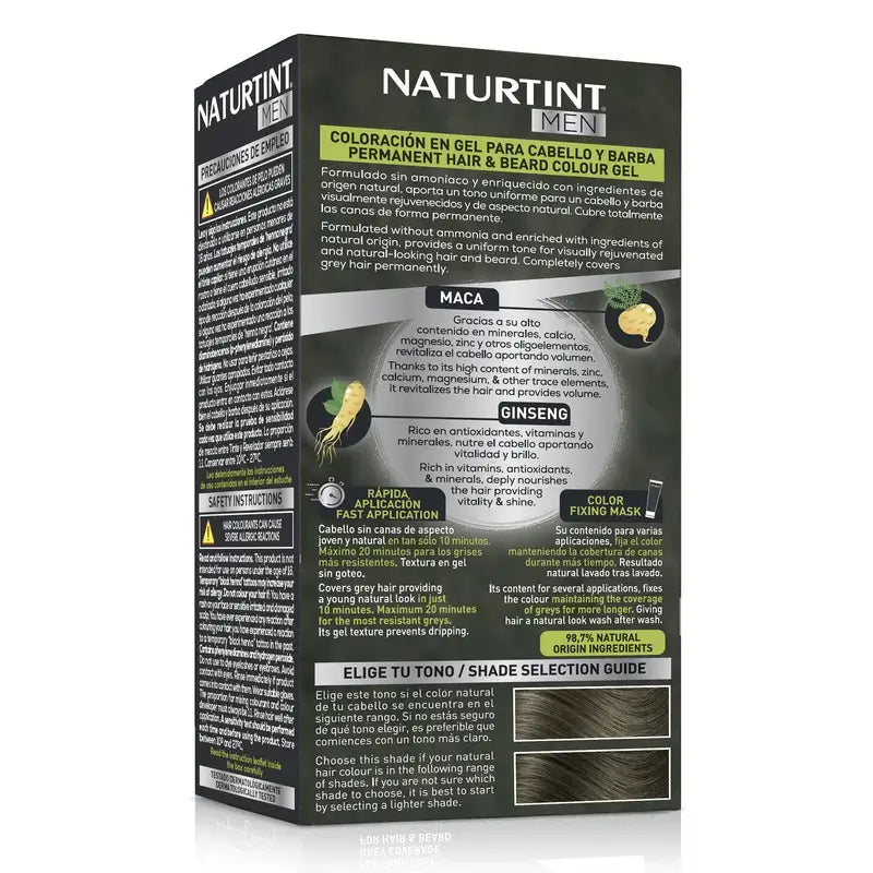 Naturtint Men -väriaine, pysyvä värjäys miehille, hiukset ja parta, ammoniakiton, 7N – pähkinänruskea