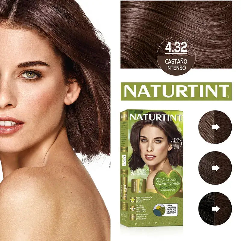 Naturtint Pysyvä hiusväri, ammoniakiton 4.32 – Syvä kastanjanruskea
