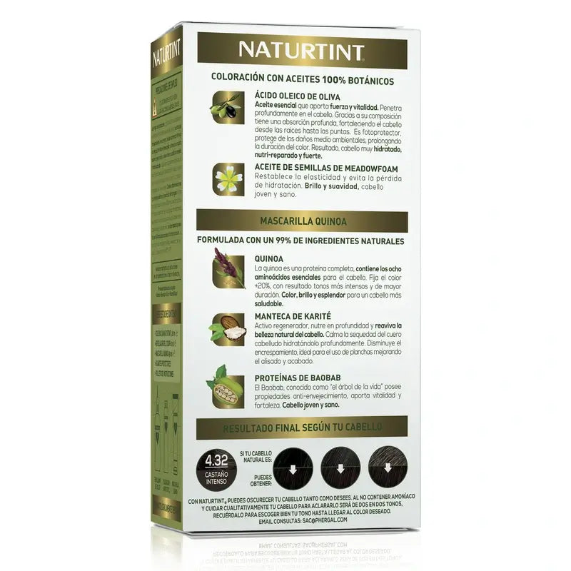 Naturtint Pysyvä hiusväri, ammoniakiton 4.32 – Syvä kastanjanruskea