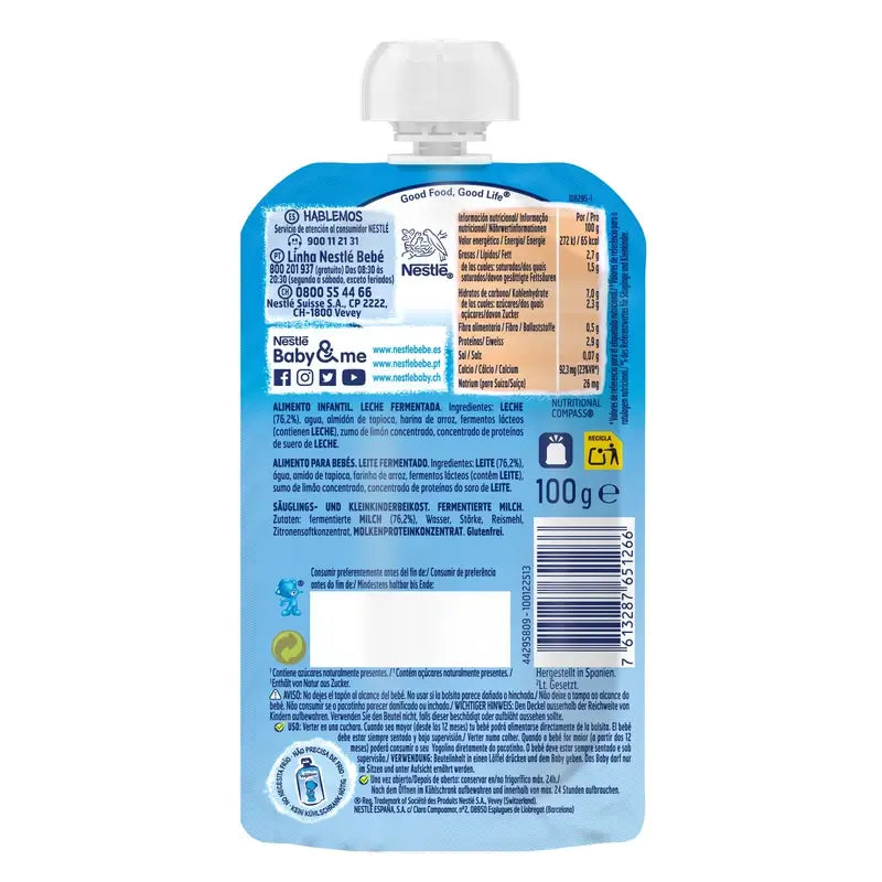 Nestlé Yogolino Natural -pussi, ilman sokeria, 100 g