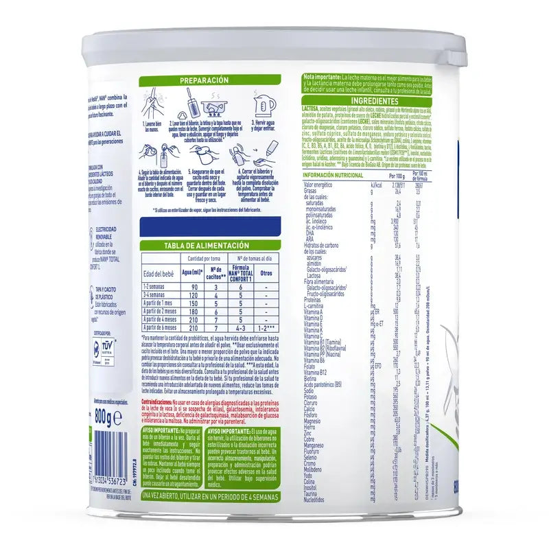 Nestlé Nan Total Confort 1 -vauvanmaito, 800 g