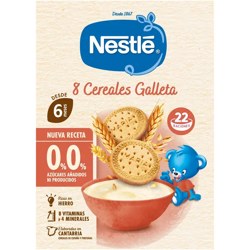 Nestlé 8-viljainen vauvanruoka, 0 % keksiä, 330 g