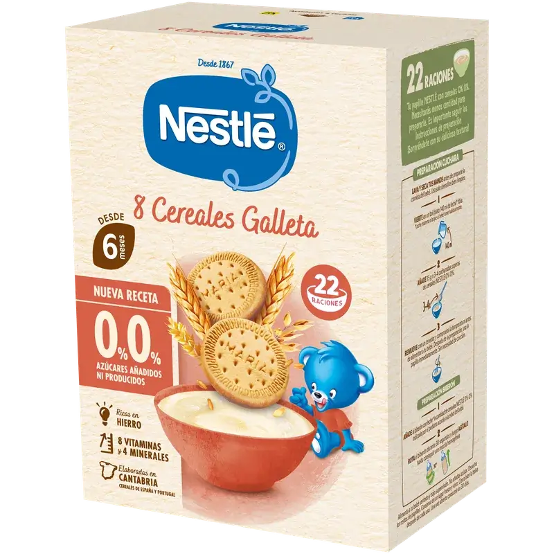 Nestlé 8-viljainen vauvanruoka, 0 % keksiä, 330 g